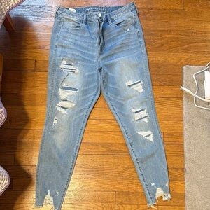 American Eagle Outfitters Distressed Blue Boyfriend Jeans